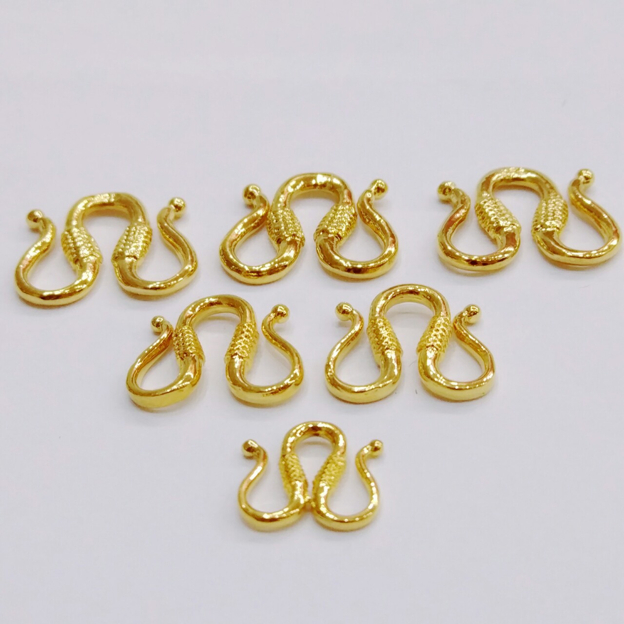 时尚新款黄铜镀金w扣 百搭项链扣子diy饰品配件刻钢印首饰批发