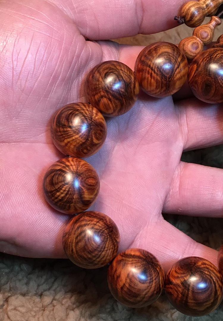 孤品越南黄花梨佛珠2.0手串满纹双面蜘蛛纹绝对收藏级