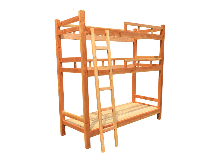 幼儿实木床儿童午休三层床木制幼儿园三层拖床 多层上下铺床位