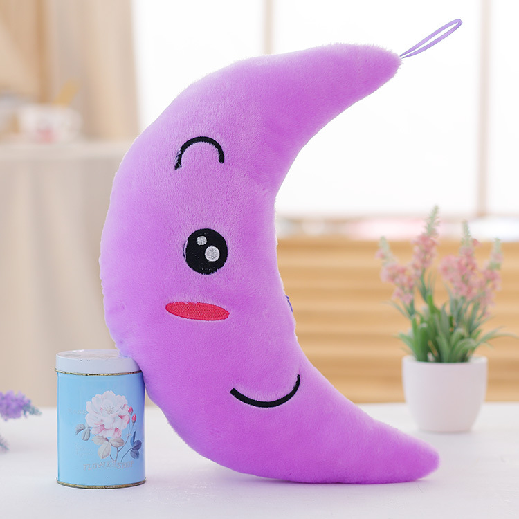 创意 月亮 led 七彩 发光抱枕 毛绒 小孩玩具 儿童礼品 生日礼物
