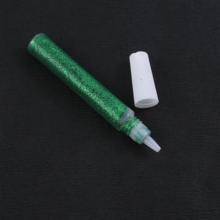 闪光金葱胶彩色批发diy10克金葱胶水珠光金闪粉笔10色opp袋子