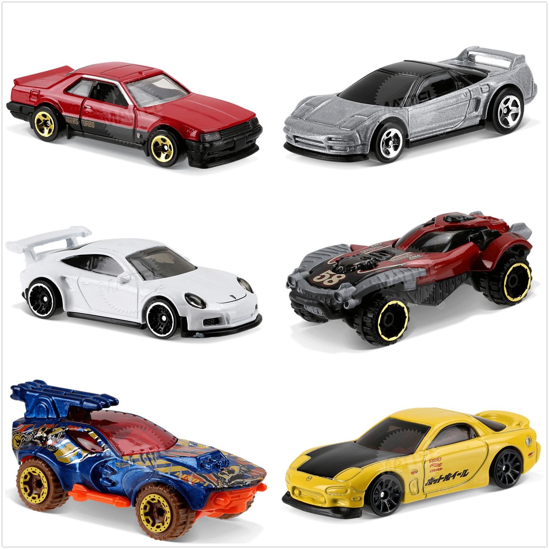 风火轮hotwheels火辣小跑车十辆装合金口袋玩具车54886