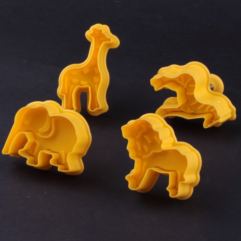 3d立体翻糖饼干模具 狮子 大象 斑马 长颈鹿 烘焙diy动物模具