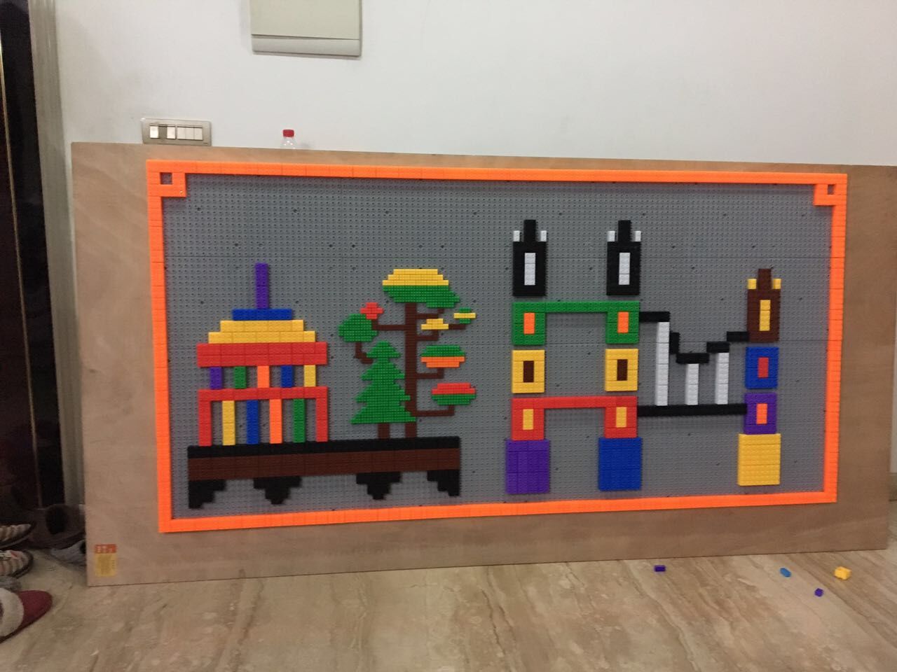 幼儿园墙上建构积木塑料 商场墙面积木 儿童区角diy墙壁益智玩具