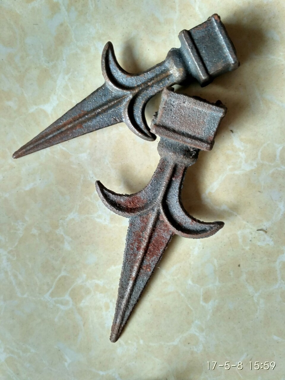 佛山铁艺球墨铸铁矛尖枪头防护隔离围墙栏大门用 仿古代兵器矛尖