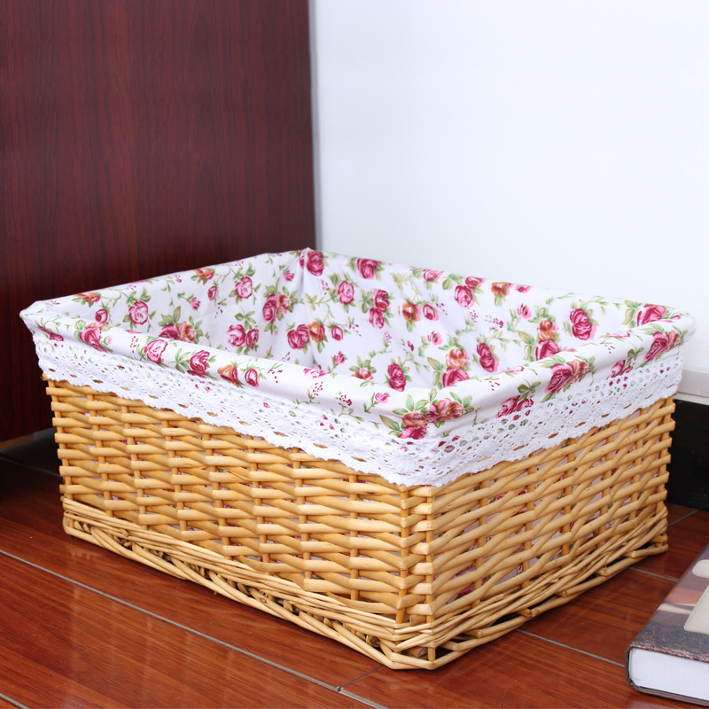 Organizing Household Supplies Wicker Storage Basket Supermarket Display Basket Hand-Woven Rattan Storage Basket Rattan Basket