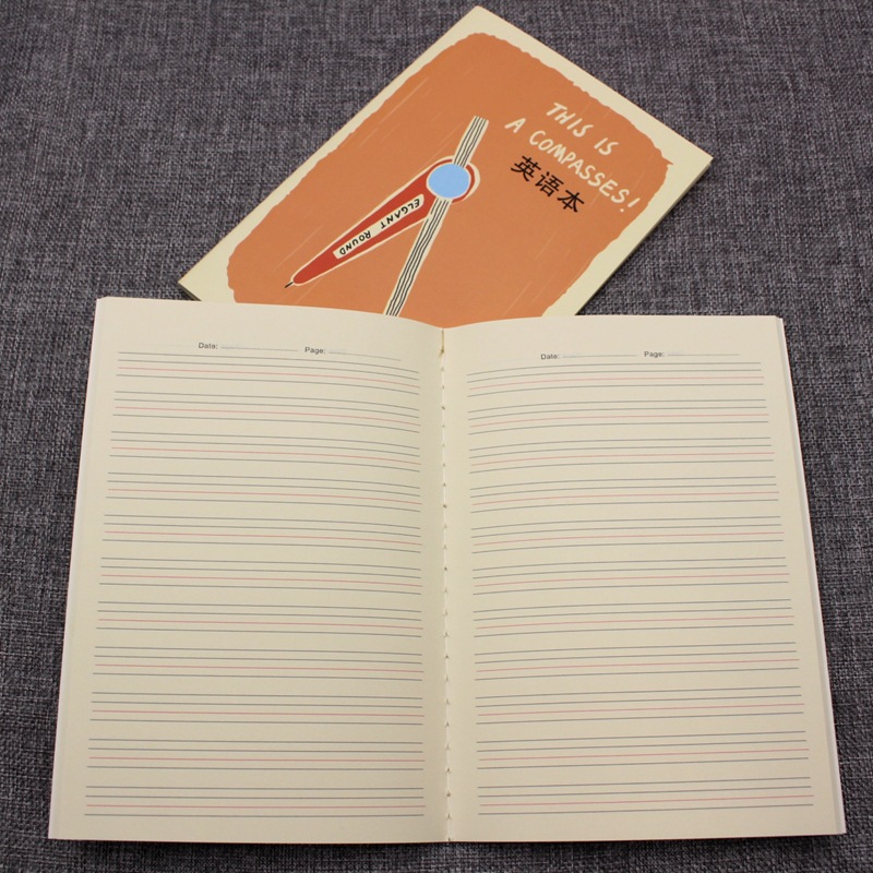 批发32k车线本小清新笔记本学生a5缝线软抄本英语方格记事本文具