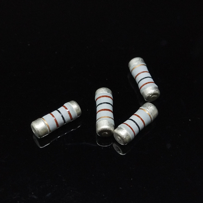 贴片绕线电阻器0207 1w 5% 100r rym无引线晶圆电阻精密色环线绕