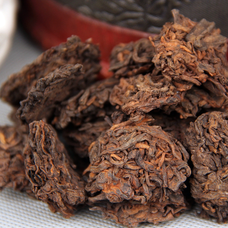 批发05年陈年金芽 普洱茶 老茶头 自然沱 500g礼盒 勐海熟茶