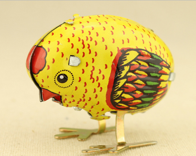 铁皮小鸡吃米 经典复古铁皮玩具 80后回忆 儿时回忆 上发条玩具