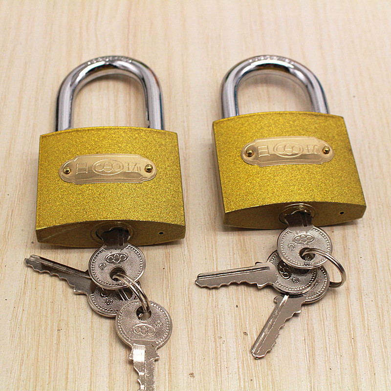 批发日环 挂锁63m 弹子锁具 金黄色 抽屉房铜锁 挂锁 房门锁
