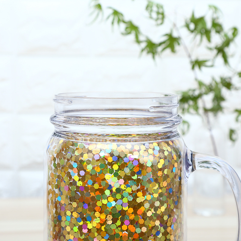 多色闪粉时尚饮料杯吸管杯创意奶茶沙冰杯子男女士日常果汁杯定制