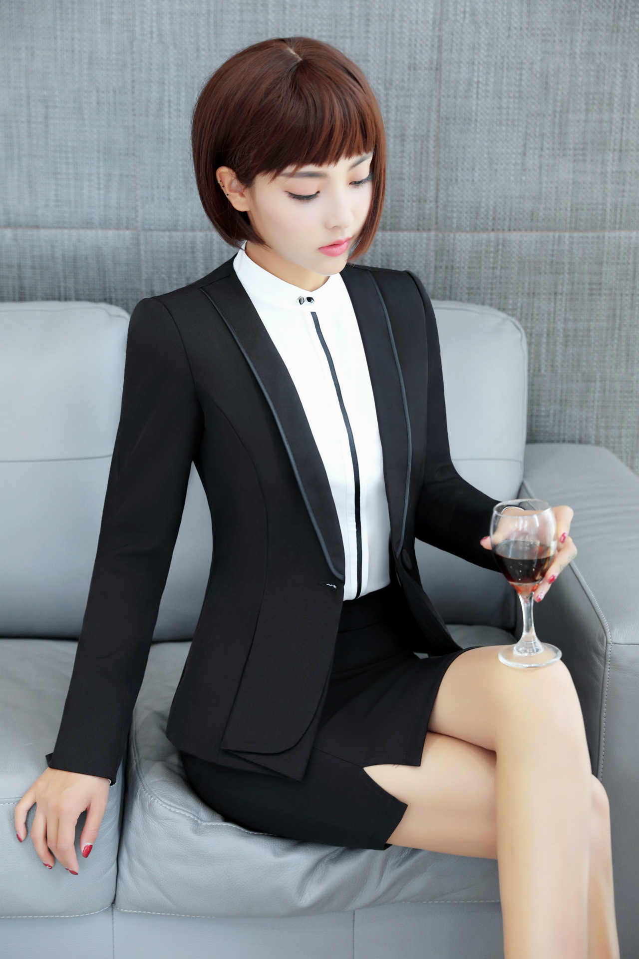 秋季职业女装套装长袖韩版新款ol女性工作服时尚套裙 前台工装