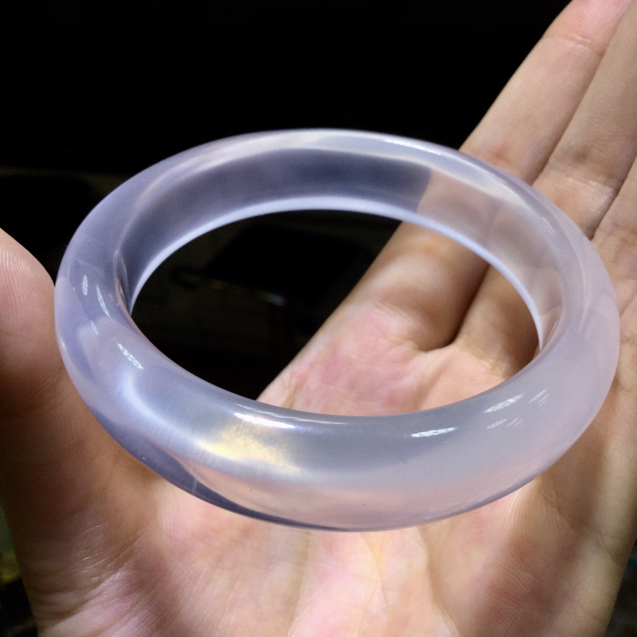 东海水晶巴西天然冰晶奶白晶手镯内径54mm