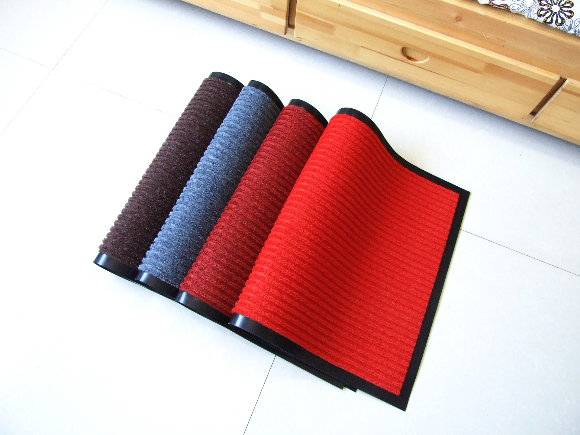 双条纹地垫_厂家批发双条纹门垫卧室厨房吸水防滑脚垫