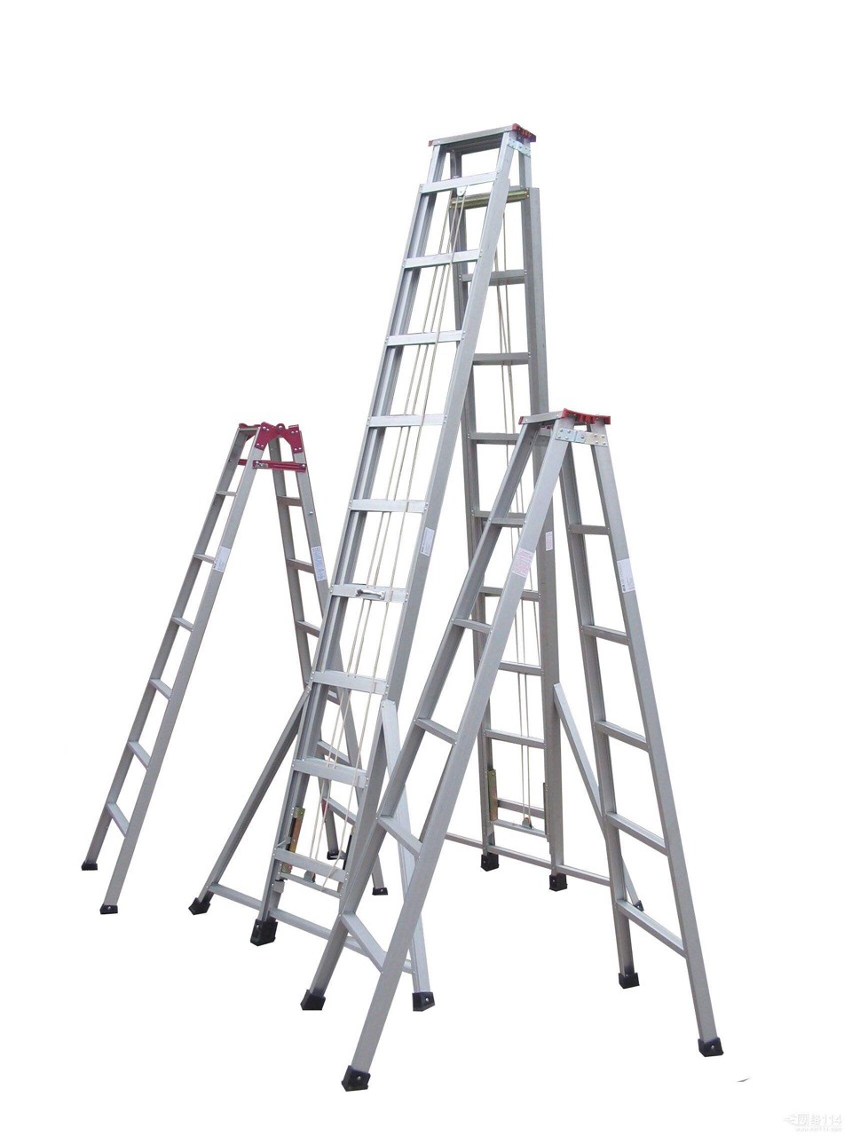 铝合金人字升降梯防滑双升降梯铝合金梯子便携户外梯四川成都