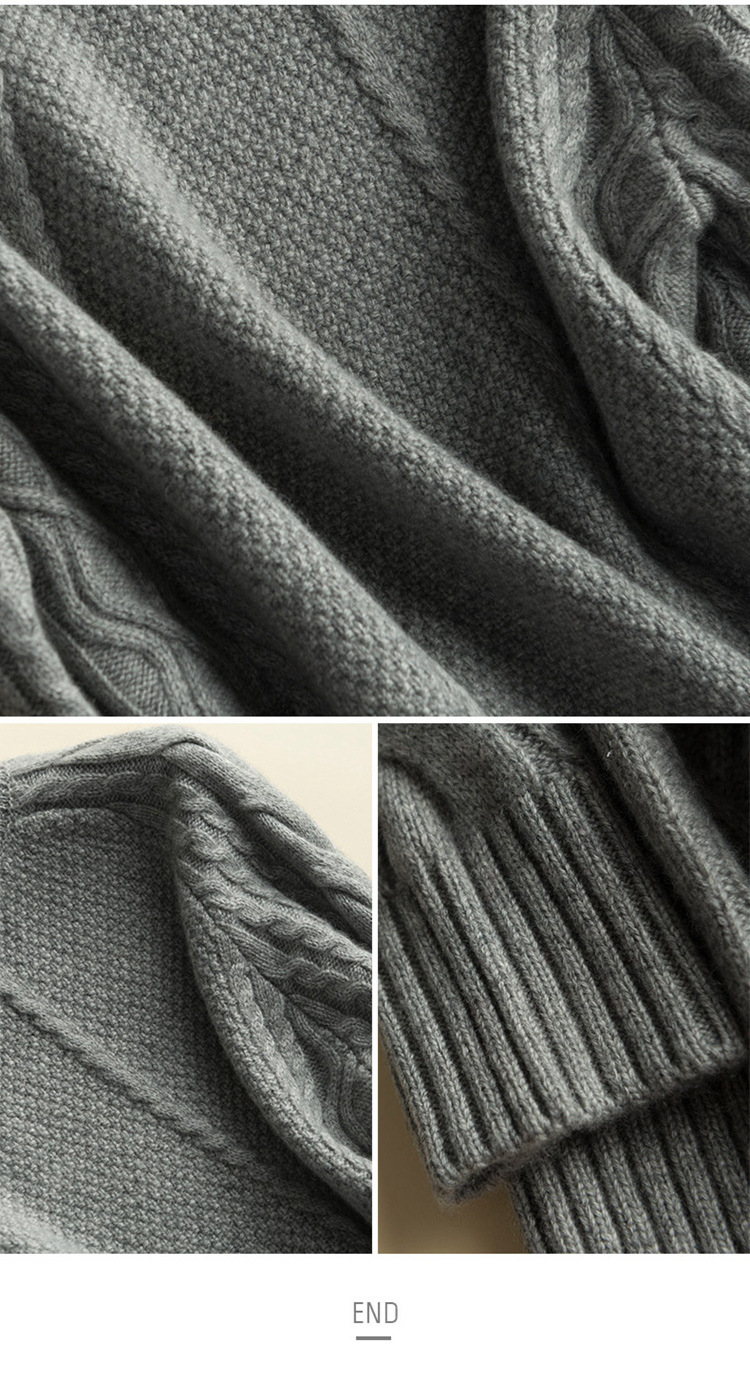 女式半高领时尚衫针织加厚毛衣提花打底衫羊毛衫