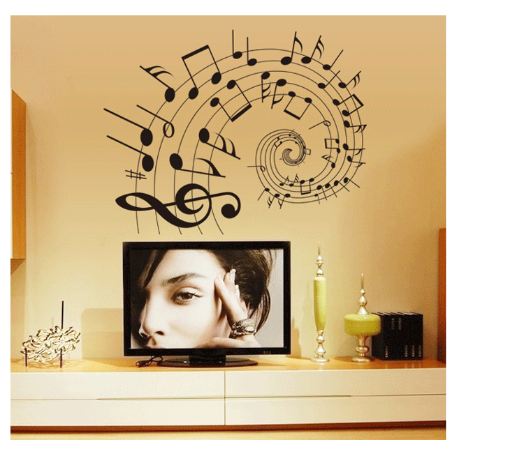 文艺风五线谱音符 教室卧室客厅背景音乐装饰pvc环保墙贴纸
