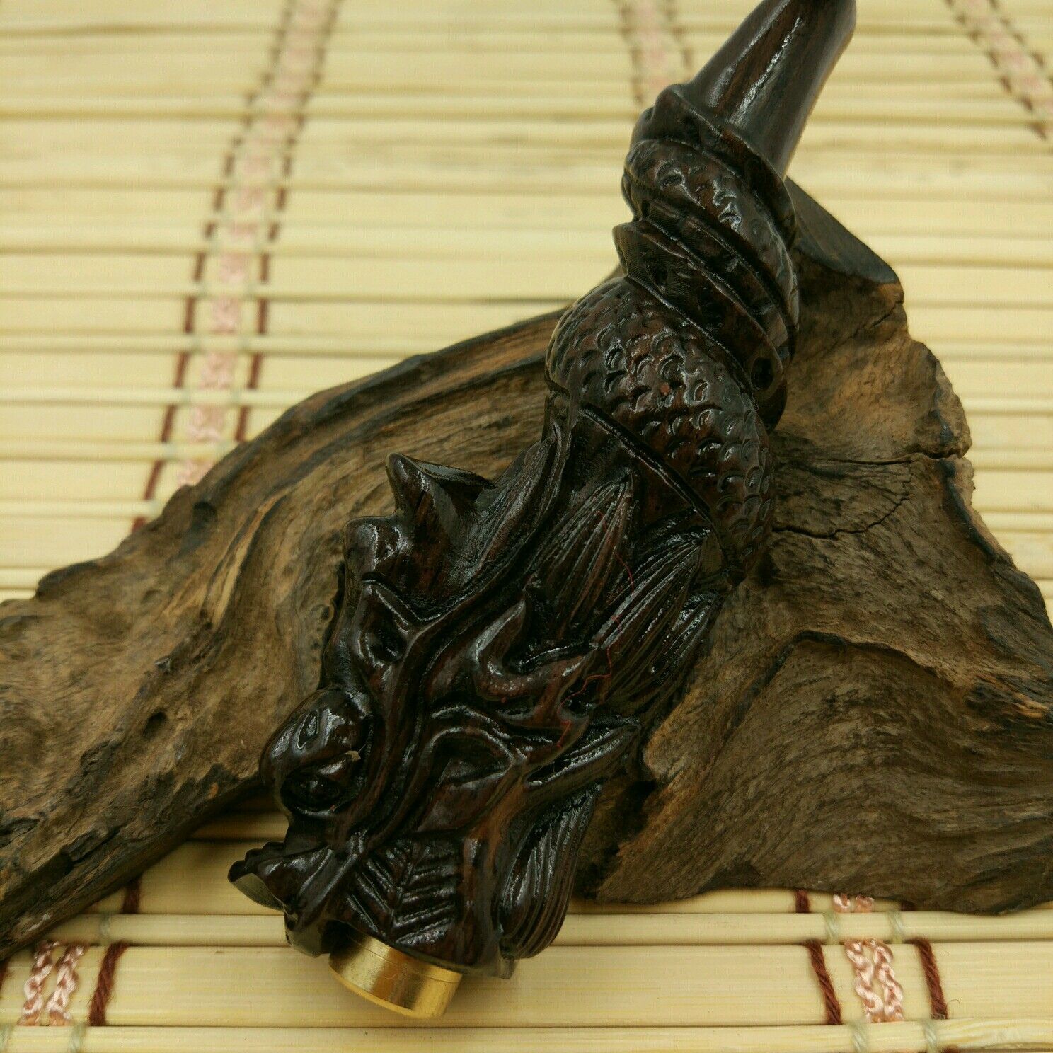 紫光檀 雕刻龙烟嘴 木质工艺品 血檀 手把件 男士礼品 工艺品批发