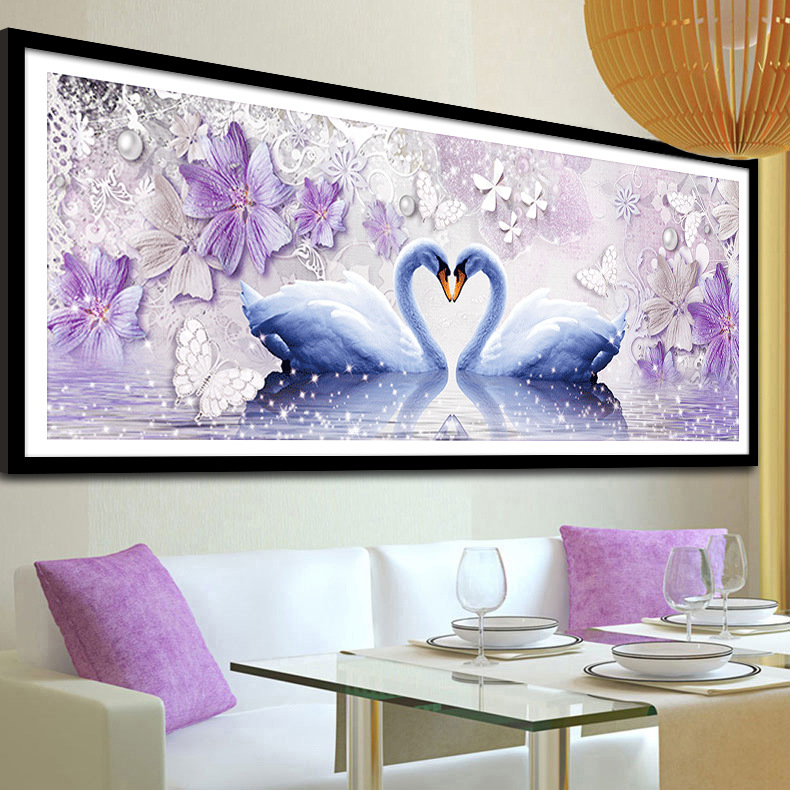 贴钻diy钻石画 满钻钻石绣新款 魔方圆钻钻石画 客厅贴钻情比金坚