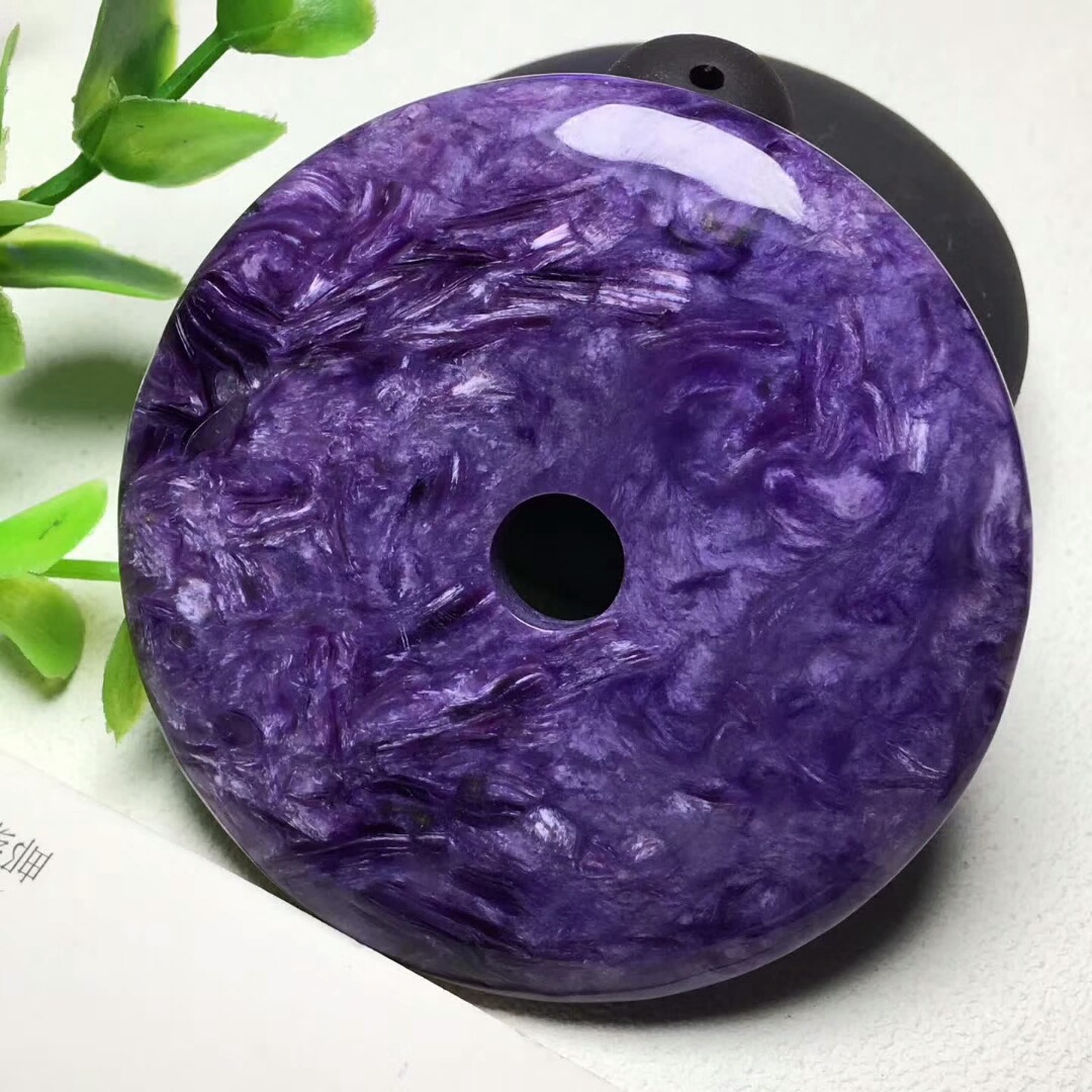 天然俄罗斯紫龙晶平安扣皇家紫龙纹美性价比超高高贵大方