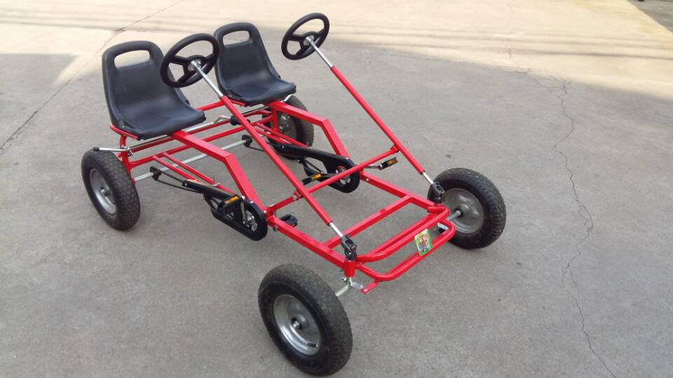 平排双人卡丁车 成人四轮脚踏车老年健身车出租车公园观光车