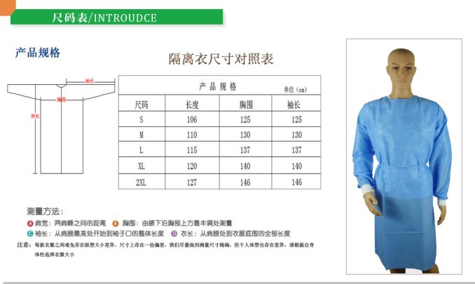 一次性手术衣单独包装sms无纺布隔离服纸塑袋工作服罩衣