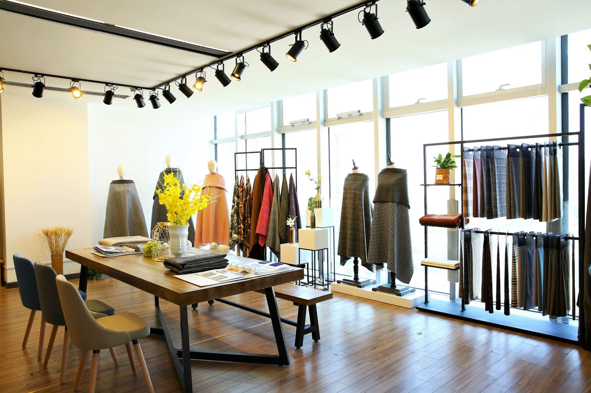 富盈2018新款双面驼咖千鸟格顺毛格子面料秋冬大衣毛呢面料现货