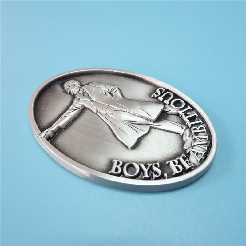 广东标牌 锌合金铭牌 箱包五金配件人物标识牌 拉丝金属logo定制