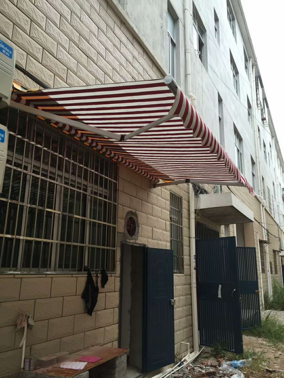 户外遮阳棚伸缩手摇蓬庭院商铺门头雨棚雨搭铁材质/雨棚篷布/等