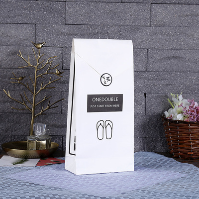 简约立体纸质包装袋 不干胶封口包装纸袋可立方底袋厂家定制批发