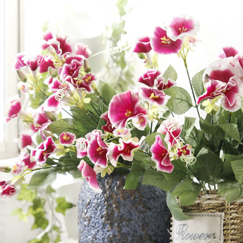 仿真花喇叭花 假花花束 人造花 婚庆花墙摄影布置 绢花 处理价