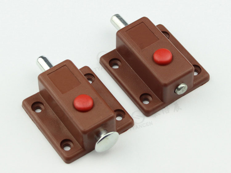 泰沿辰 家具塑料按钮自动弹簧插销 衣柜双门锁扣/门栓 小窗门扣