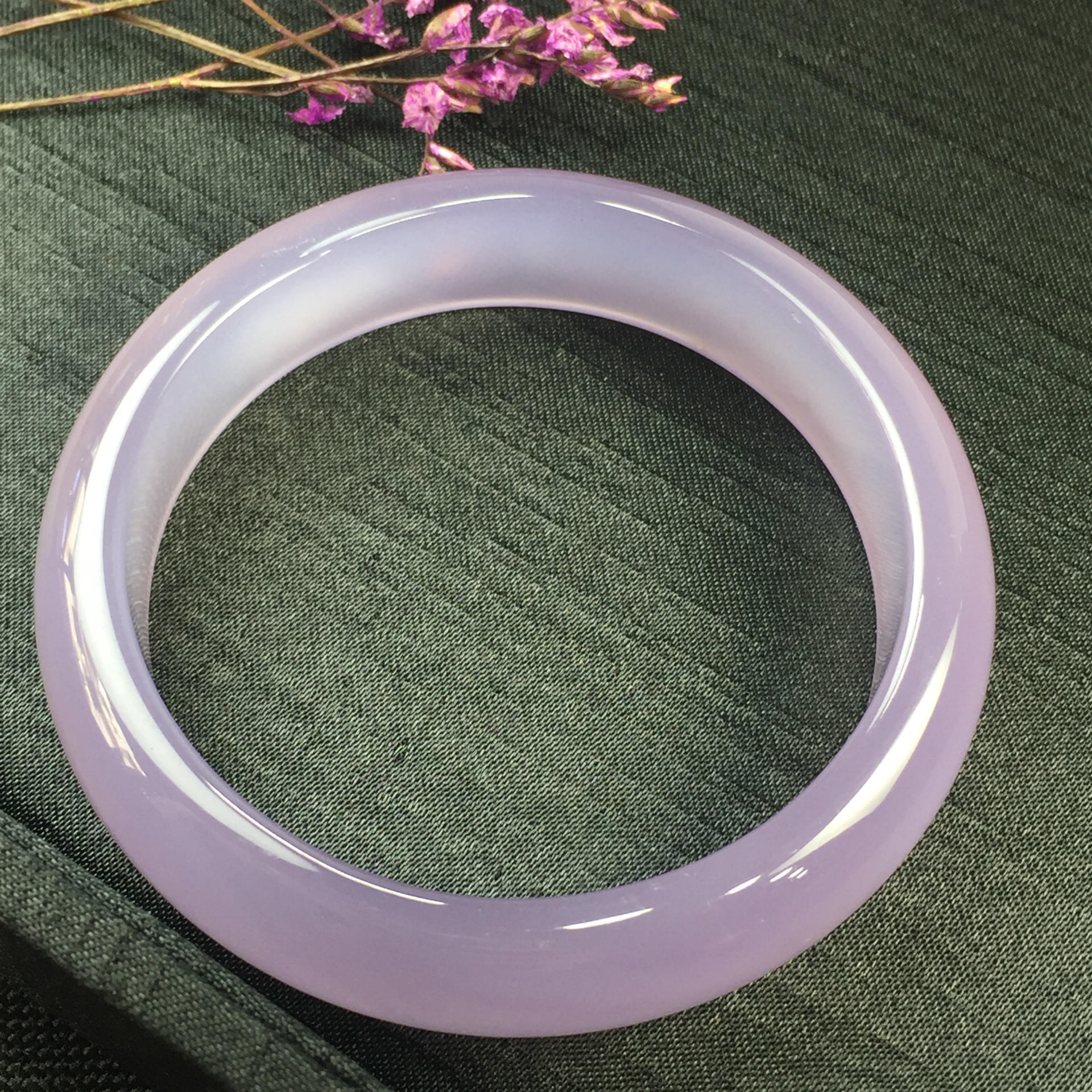 天然冰种阳绿紫罗兰玛瑙玉镯子手镯女款手饰品可出证书送妈妈礼物