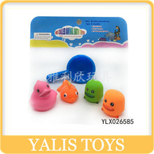 幼儿园玩具 搪胶鱼鸭企鹅 戏水勺 儿童戏水沐浴玩具
