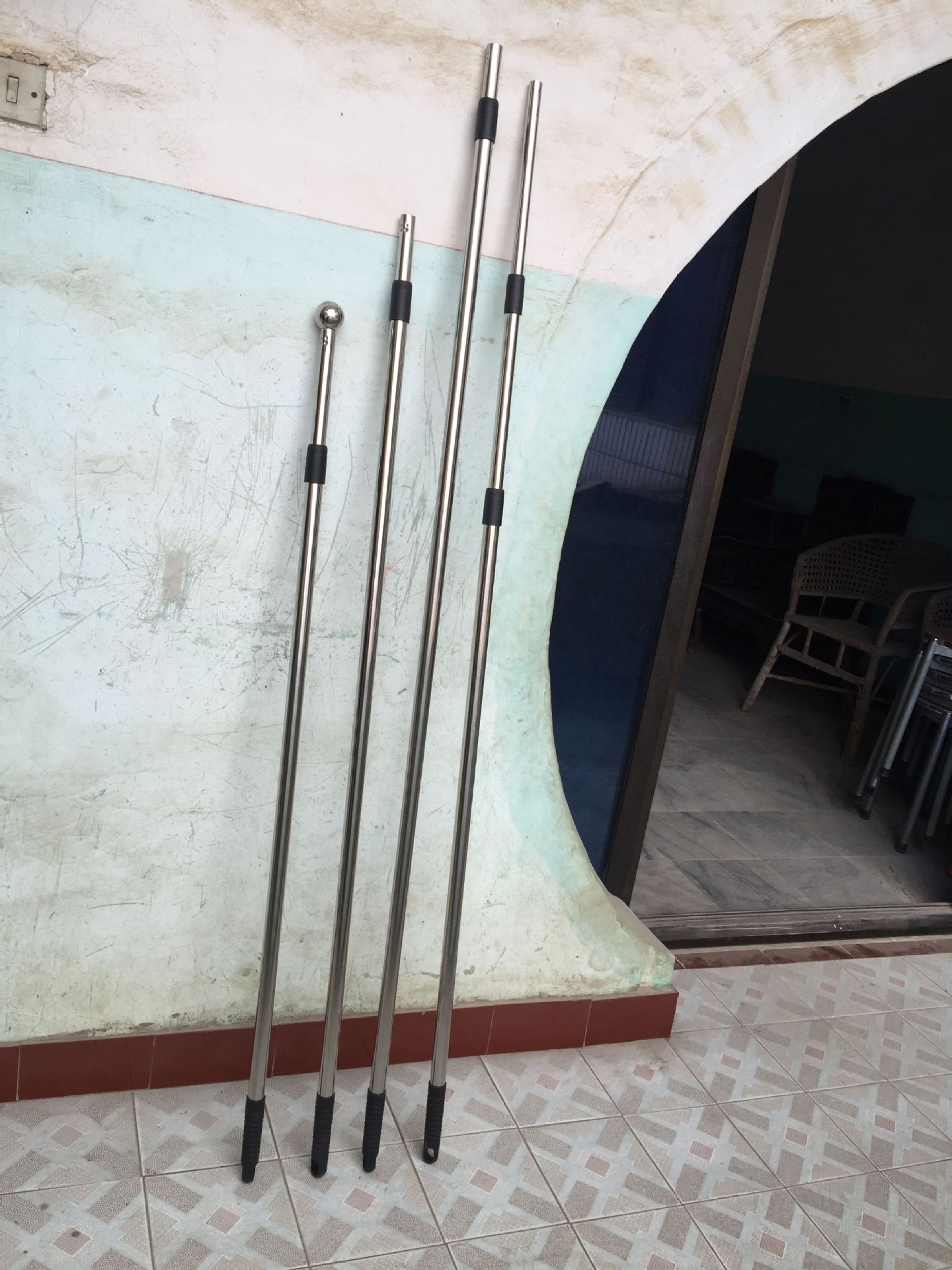 厂家直销不锈钢2米伸缩杆旗杆 ,2米伸缩手摇旗杆,手挥旗杆