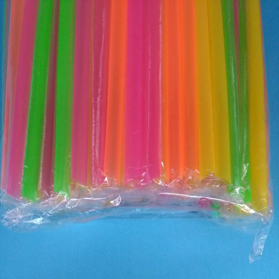 一次性珍珠奶茶粗吸管 彩色大吸管 果汁冰沙饮料直吸管 100支装