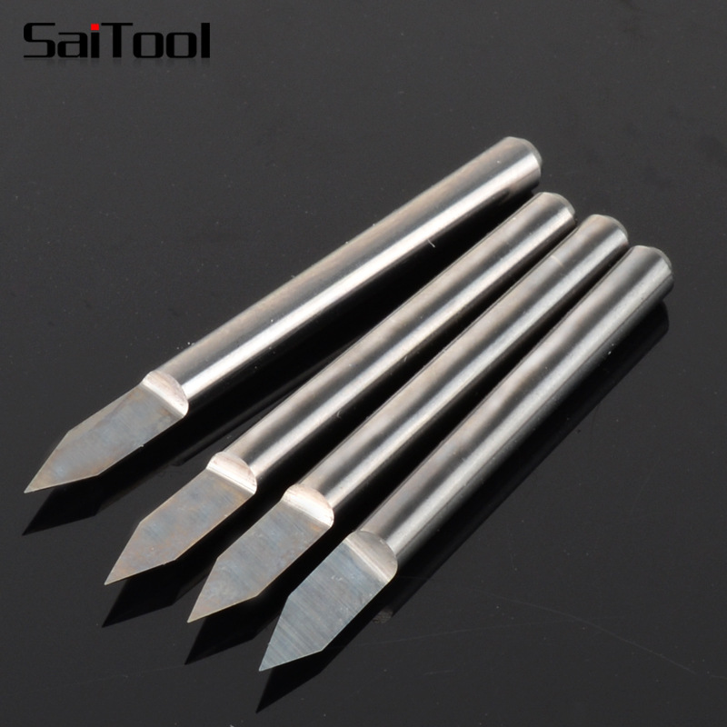 4mm雕刻刀机平底尖刀钨钢金属铣刀数控精细刻字刀精雕雕刻刀具