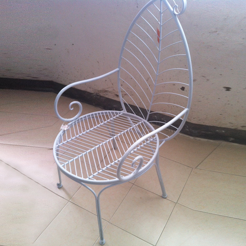 专业制作铁艺椅子 户外铁艺靠背椅洽谈椅 快餐店透气网格椅批发