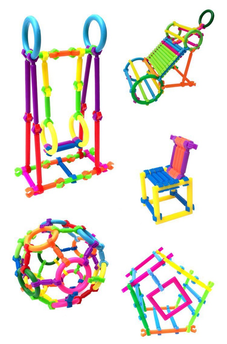 聪明魔术棒塑料拼插益智拼装幼儿园早教益智玩具儿童积木义乌批发