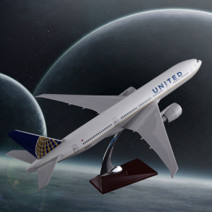 厂家 批发供应 波音b777 美联合航空 仿真树脂 飞机模型 47cm