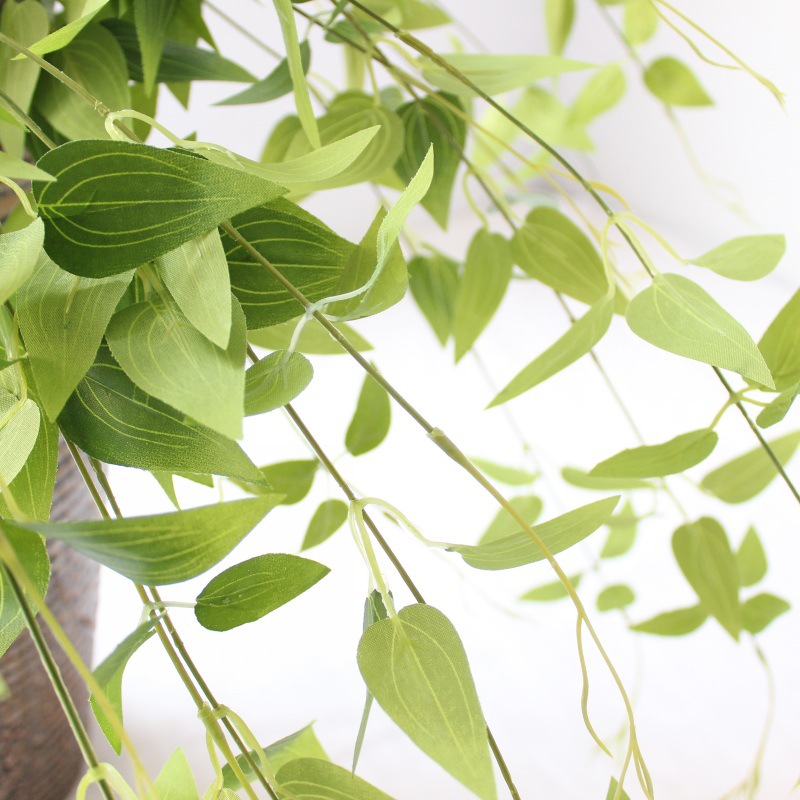 丝印长枝铁线莲叶仿真花绿植插花配叶百搭叶子婚礼装饰用品