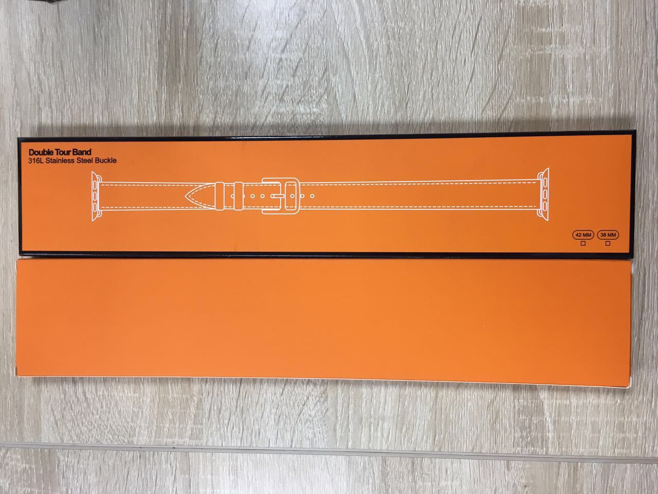 适用于苹果apple watch手表真皮表带iwatch手表双圈表带包装盒