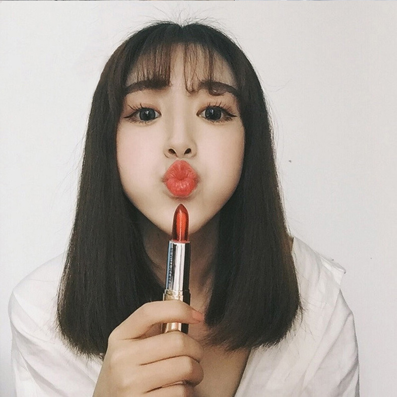 时尚新款假发韩版空气刘海梨花头中长发甜美可爱女生长直发假发套