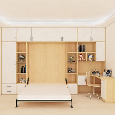 隐形床壁床壁柜床翻板床隐藏床竖翻侧翻床定制板式衣柜床厂家批发