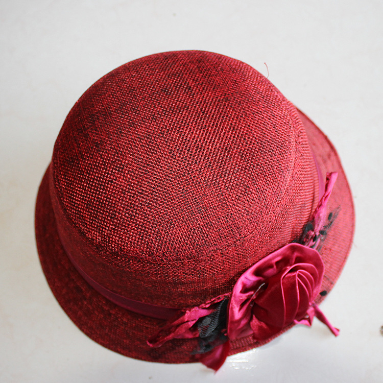 厂家大量批发长彪纸花殡葬用品寿衣配件女士时尚寿帽高档精品礼帽