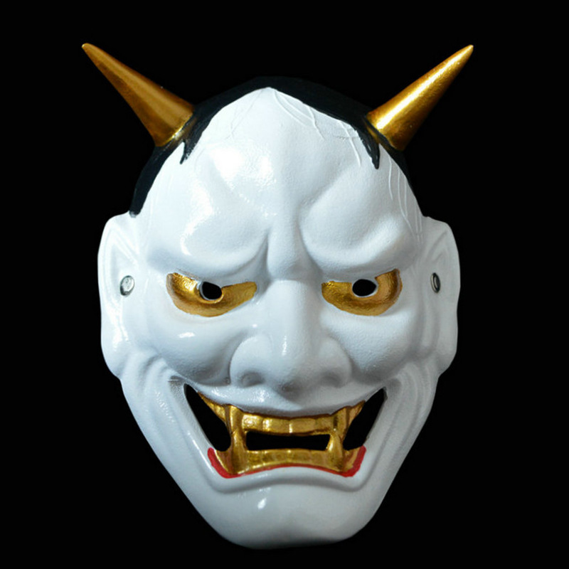 万圣节恐怖般若面具男士舞会妖狐凛凛蝶cos假面雷尔动漫日本头盔