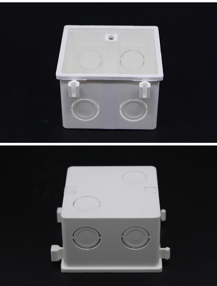 86型双柱拼装盒开关插座面板接线底盒预埋暗盒分线盒布线盒