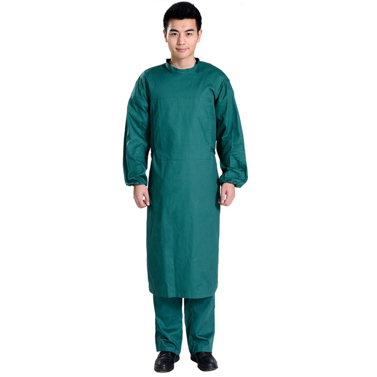 绿色手术衣全棉半包隔离手术衣隔离衣