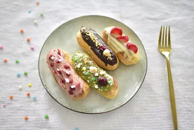 向素diy | 法式浪漫小甜品——四色闪电泡芙